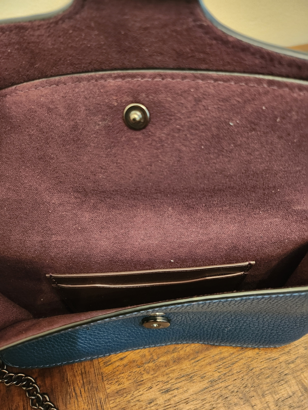 Coach Gray and Blue Leather Crossbody Shoulder Bag - Picture 4 of 4